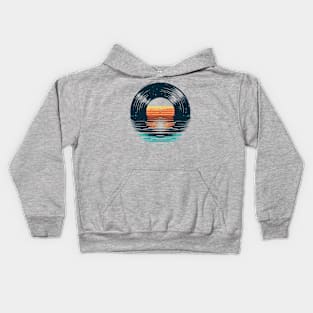 Vinyl Sunset LP Music Record Kids Hoodie